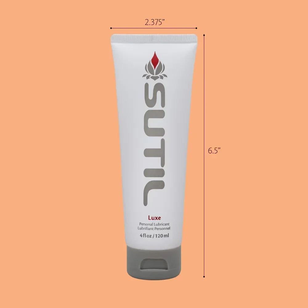 Sutil Luxe lube 4oz with measurements
