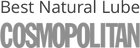 Logo for 'Best Natural Lube COSMOPOLITAN' in gray text on a white background