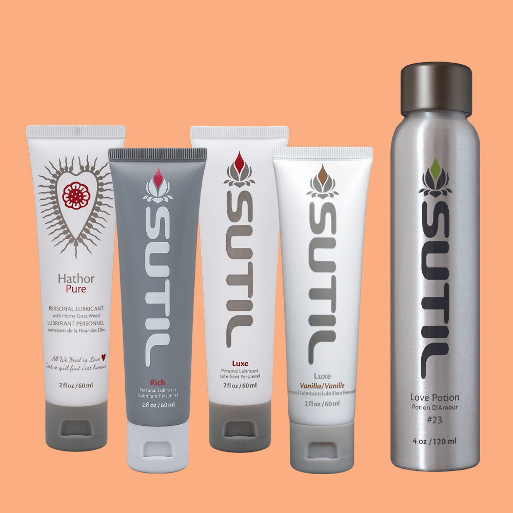 Sutil Rich 2oz, Hathor 2oz, Luxe 2oz, Vanilla 2oz, Massage oil #23