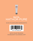 Sutil Hathor Pure on an orange background with barcode