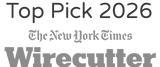 Text 'Top Pick 2026 The New York Times Wirecutter' in gray on a white background